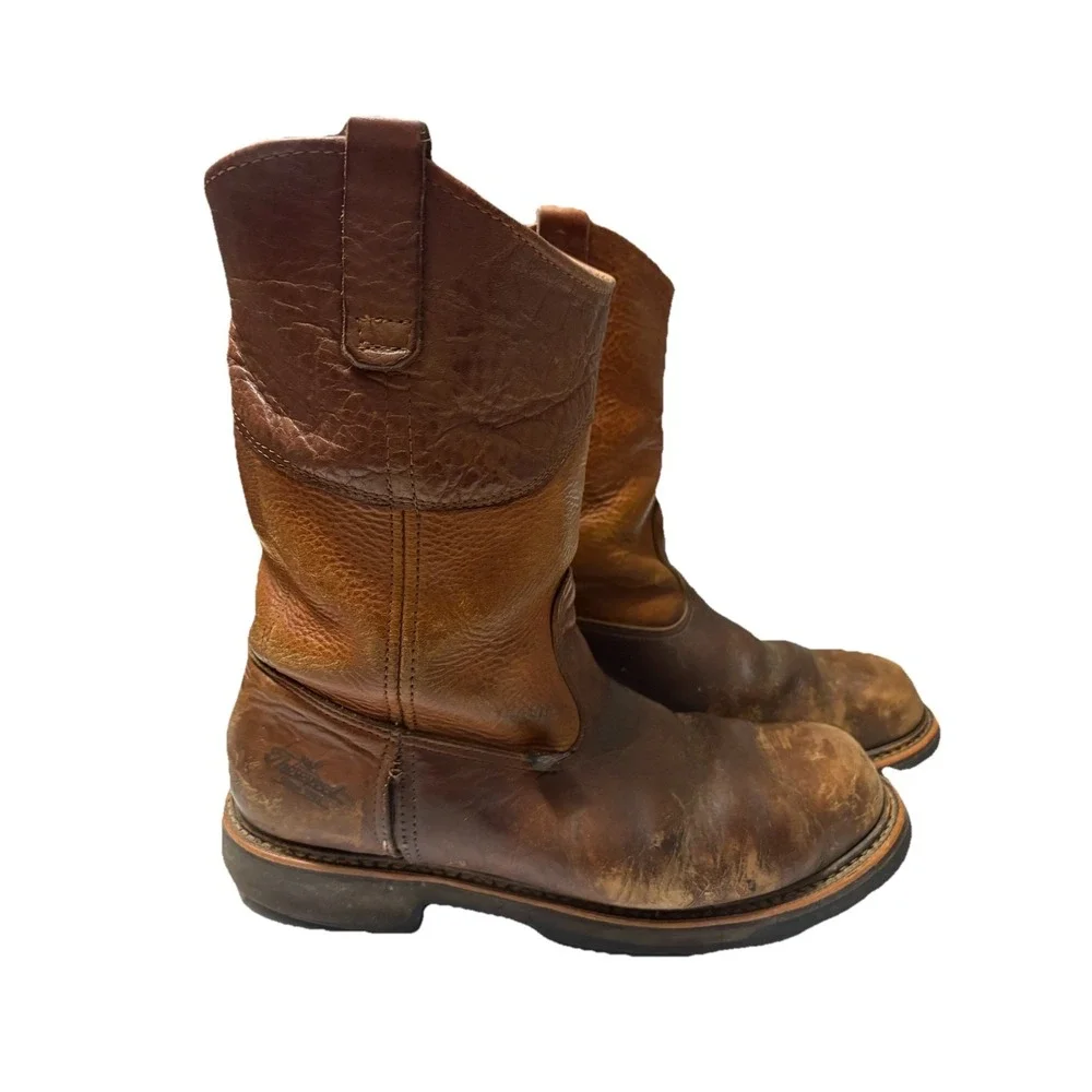 Thorogood American Heritage 814-4208 Tobacco Leather‎ Boots. REPAIR NEEDED